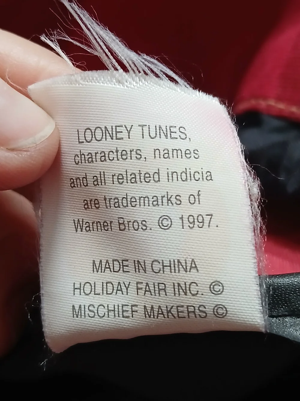Vintage Looney Tunes Large Canvas Backpack Red/Black